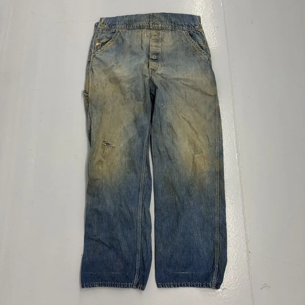 Vintage 50s Lee Union Made Jelt Sanforized Overalls 38x31